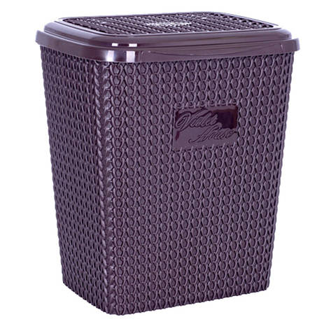 Корзина пластикова для порошку з кришкою баклажан 8 л Violet House, фото 1