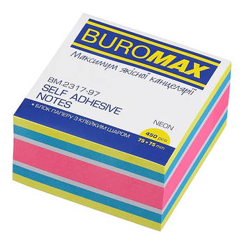 Блок для нотаток Buromax з клейким шаром 75х75 мм 450 аркушів (BM.2317-97)