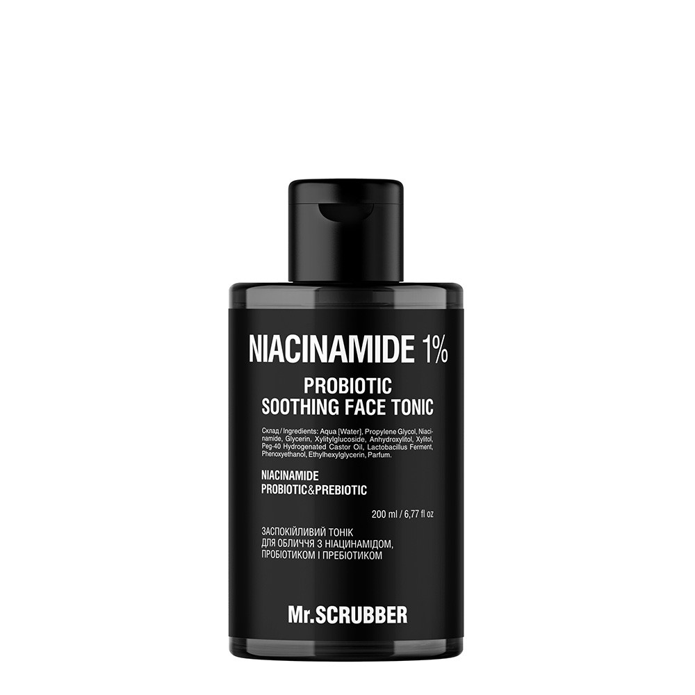Заспокійливий тонік для обличчя Niacinamide 1% з ніацинамідом, пробіотиком і пребіотиком Mr.SCRUBBER 200 мл, фото 1