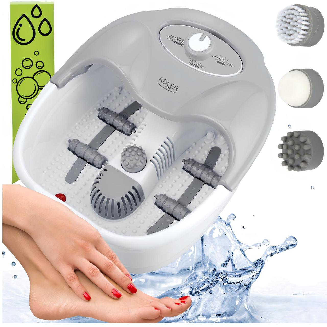 Гідромасажна ванна для ніг Adler AD 2167 масажер бульбашковий вібраційний з підігрівом і роликами, фото 1