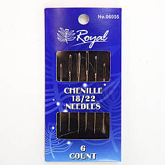 Набір шенільних голок Royal 18/22 для вишивки, 6 шт
