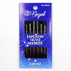 Набір гобеленових голок Royal 18/22 для вишивки, 6 шт