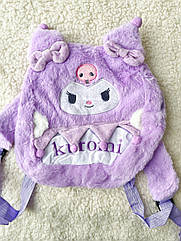 Дитячий хутровий рюкзак 1 шт/уп 20*24*7 КУРОМІ БУЗКОВИЙ