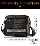 Сумка чоловіча шкіряна через плече Барсетка месенджер з натуральної шкіри Чорна, фото 9