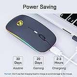 Бездротова ігрова миша iMICE з акумулятором та LED підсвіткою, геймерська мишка для ноутбука Срібна, фото 7