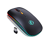 Бездротова ігрова миша iMICE Black з акумулятором та LED підсвіткою, геймерська мишка для ноутбука Чорна, фото 4