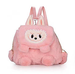 Дитячий хутровий рюкзак 1 шт/уп 22*23*11 ЛАБУБУ ПУДРОВИЙ