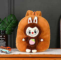 Дитячий хутровий рюкзак 1 шт/уп 30*28*10 ЛАБУБУ СВІТЛО КОРИЧНЕВИЙ