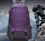 Рюкзак туристичний спортивний чоловічий на 45 л. Рюкзак трекінговий дорожній водонепроникний місткий Фіолетовий, фото 2