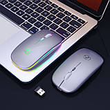 Бездротова ігрова миша iMICE з акумулятором та LED підсвіткою, геймерська мишка для ноутбука Срібна, фото 4