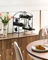 Міцна металева винна стійка BUNDORAN, чорна на 12 пляшок