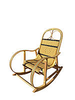 Крісло качалка «Еліт Метелик» в бежевому кольорі із коричневим ободком