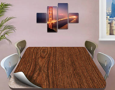 Покриття для столу, м'яке скло з фотодруком, Текстура дерева, 1,2 мм (600х1000)