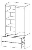 Шафа Бруклін 2Д2Ш 1796х904х504мм Меблі-Сервіс, фото 3