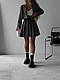 Жіночий костюм (жакет + спідниця); Колір: сірий, чорний; Розмір: 42-44, 46-48 ;, фото 2