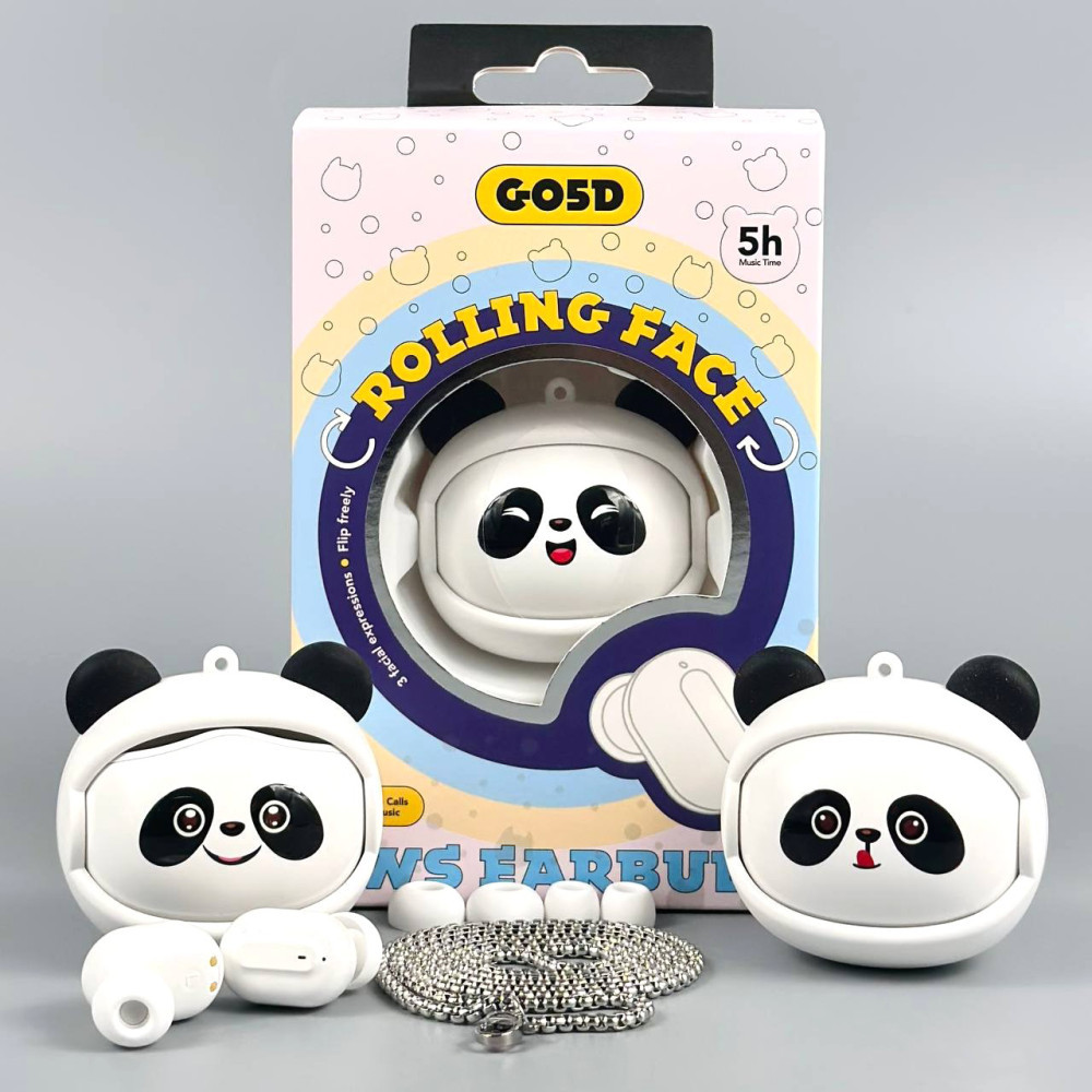 Безпровідні навушники Panda G05D Rolling Face 300mAh, 30mAh Білий 58315, фото 1