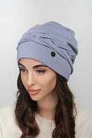 Женская трикотажная шапка с люрексом Калина 0309 тёмно-металлический