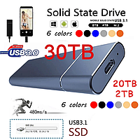 Зовнішній накопичувач SSD Type-C HOCO Extreme speed portable 30Tb USB 3.1 External Hard Drive