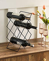 Сучасна винна стійка RATHKEALE, металева, чорна