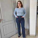 Джинси жіночі палацо стрейч темні класичні щільні 29 сині, фото 2