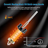 Хотенд (hotend) для 3Д-принтера Creality K2 Plus, нагрівач кераміка, цільний термобар'єр/сопло 0.4 (HSRQ0179), фото 5