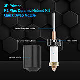 Хотенд (hotend) для 3Д-принтера Creality K2 Plus, нагрівач кераміка, цільний термобар'єр/сопло 0.4 (HSRQ0179), фото 6