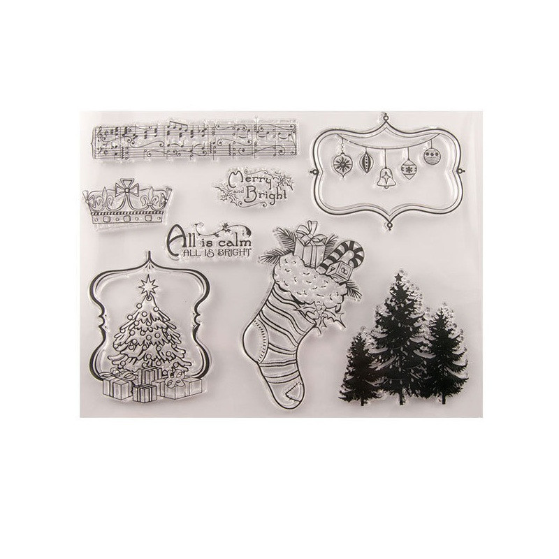 Набір силіконових штампів для скрапбукінгу Зима CHT001, фото 1