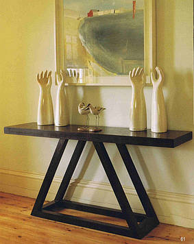 Консольний столик, масив ясен, високий, темний