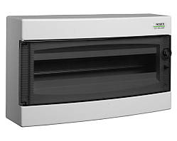 Модульний щиток PNS 18T з прозорими дверцятами настінного монтажу IP40 1×18 модулів (101499), NOARK