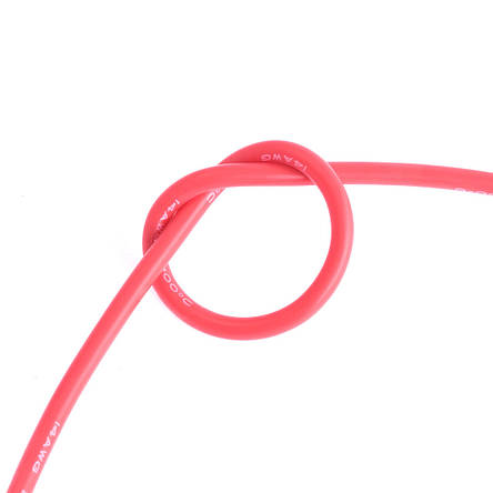 Силіконовий дріт 14AWG (2.0mm2-400/0.08TS) червоний, 1 м, фото 2