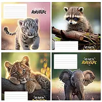 Шкільний зошит коса лінія 12 аркушів нейтральний унісекс асорті Школярик