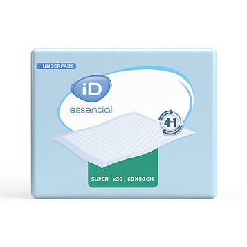 Пелюшки вбираючі iD Essential Super (60х90 см) 30 шт. Одноразові простирадла для дорослих