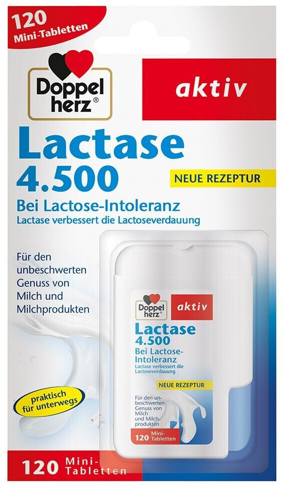 Лактаза 4500 Doppelherz aktiv, 120 міні-таблеток від непереносимості лактози, фото 1