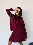 Костюм машинного в'язання светр оверсайз і спідниця плісе, фото 6