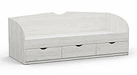 Односпальне ліжко L-8 Kontinent 80х200 см із шухлядами Дуб Крафт Білий 203х83,4х76,6 см. Доставка по всій Україні