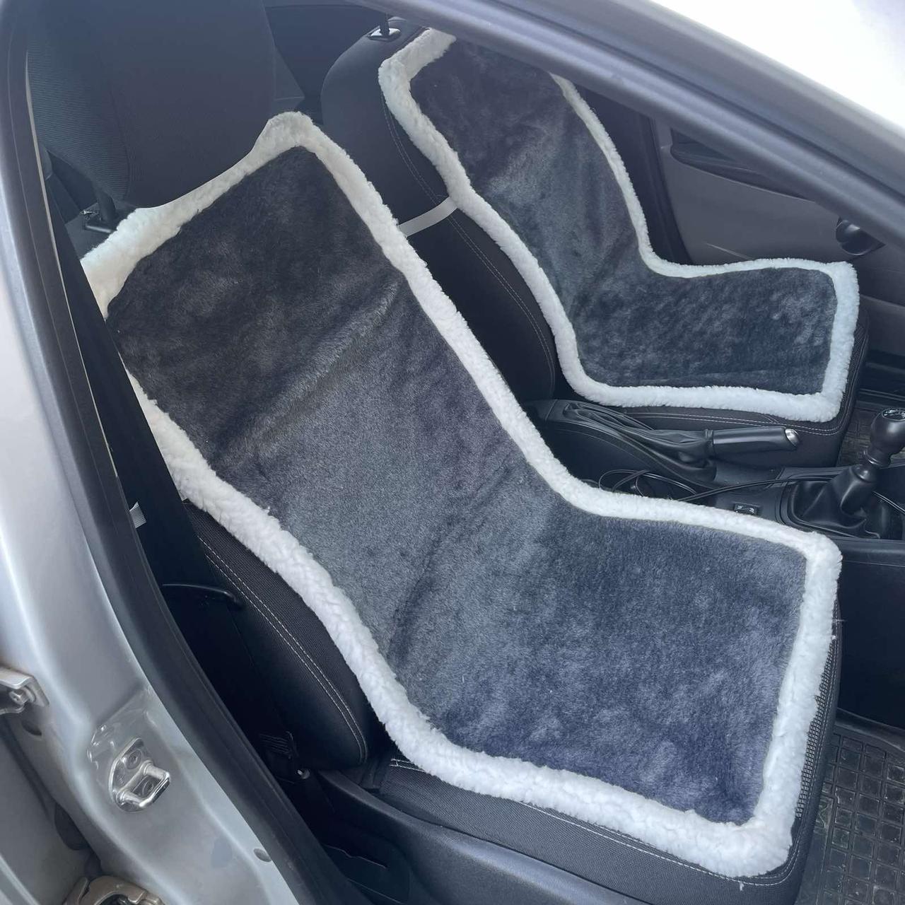 Автомобільні накидки на сидіння з овчини Сіра