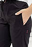 Штани кухаря на гумці Lux Form Люверси чорні унісекс з кишенями не завужені, фото 4