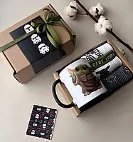 Набір шкарпеток + чашка Star Wars у подарунковій коробці, чоловічі шкарпетки з малюнками 35-40 та 40-45, подарунок для нього