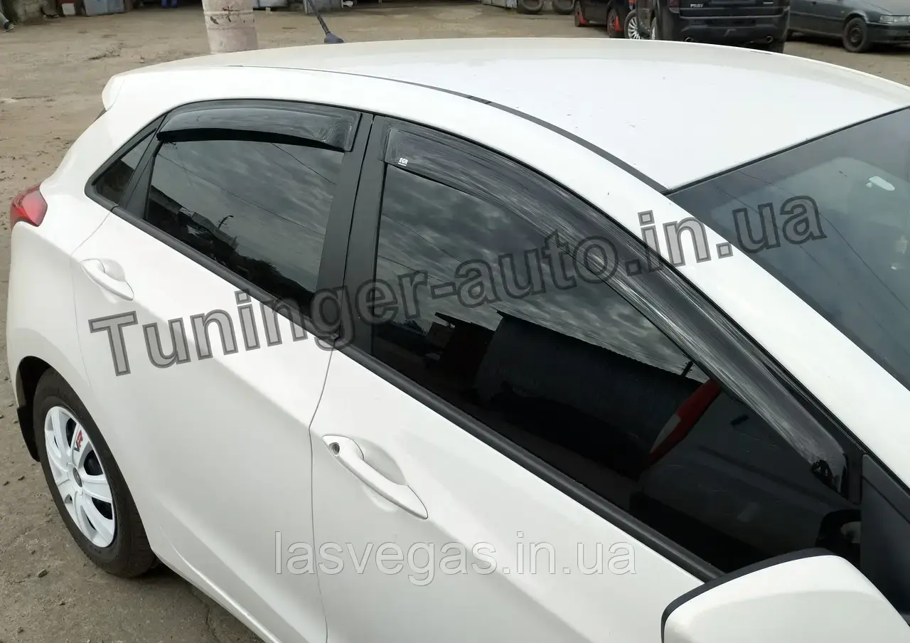 Дефлектори вікон (ветровики) Hyundai I30 2011-2016 (EGR/Австралія), фото 1
