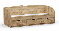 Односпальне ліжко L-8 Kontinent 80х200 см з шухлядами Дуб Аппалачі 203х83,4х76,6 см. Доставка по всій Україні