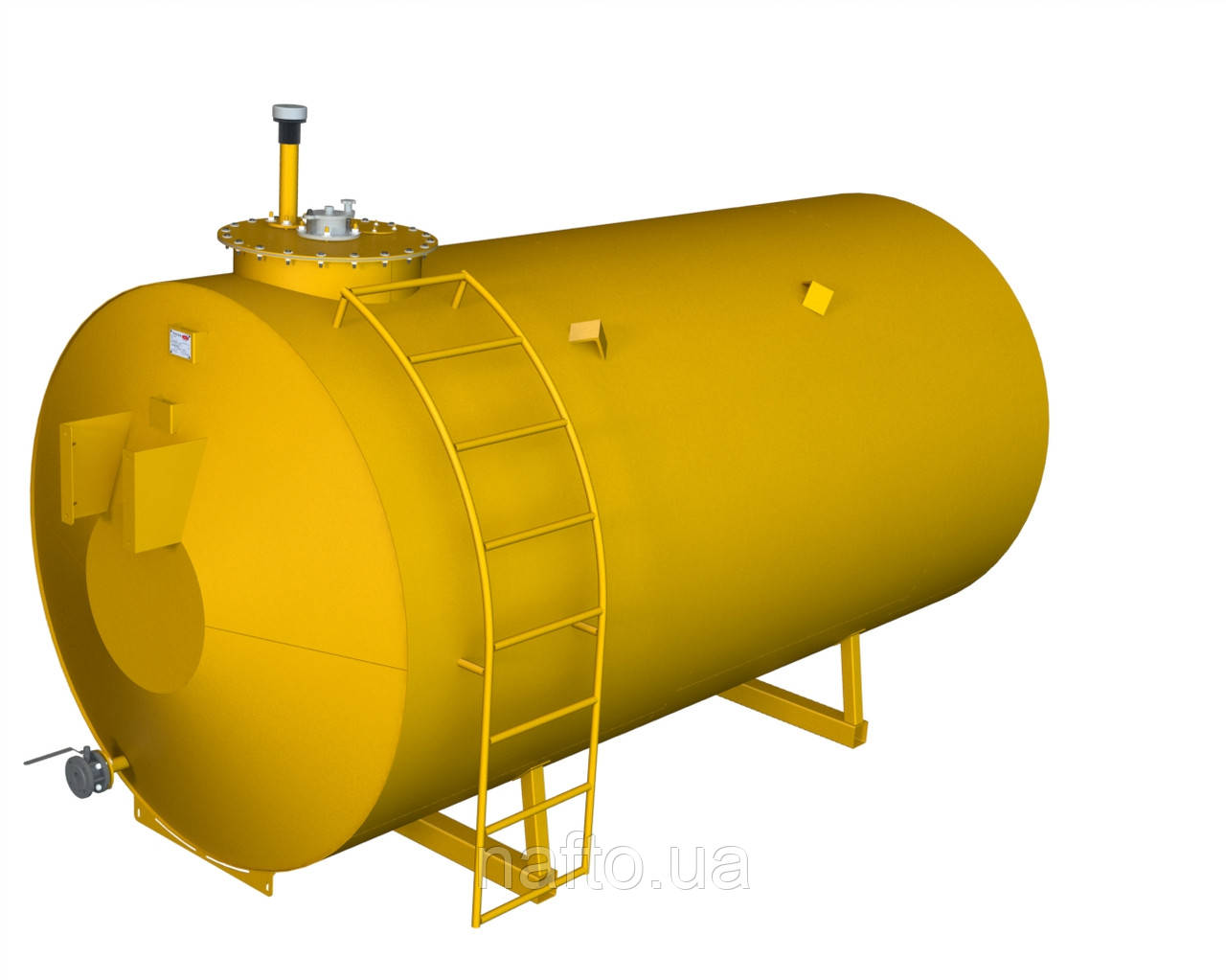 Резервуар для пального горизонтальний наземний, 10 м3, односекційний, одностінний, на ложементах, 4мм