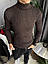 Чоловічий гольф-водолазка в рубчик однотонний демісезонний, розміри M, L, XL, XXL, білий, чорний, сірий, хакі, фото 6