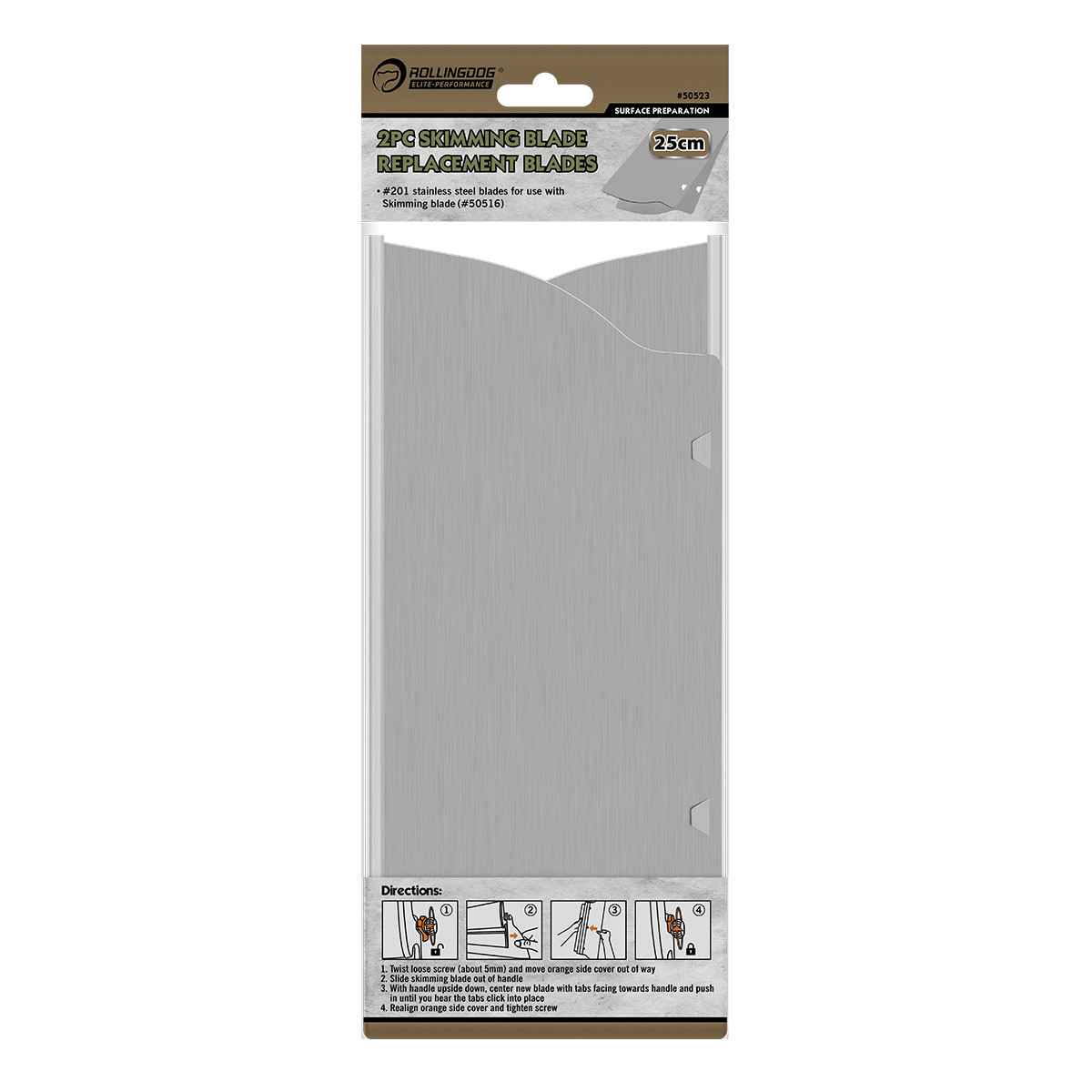 Набір змінних лез до шпателя Rollingdog 250мм (2шт)