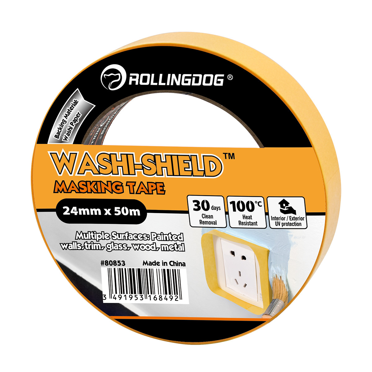 Малярна стрічка Rollingdog Washi-Shield 24мм х 50м