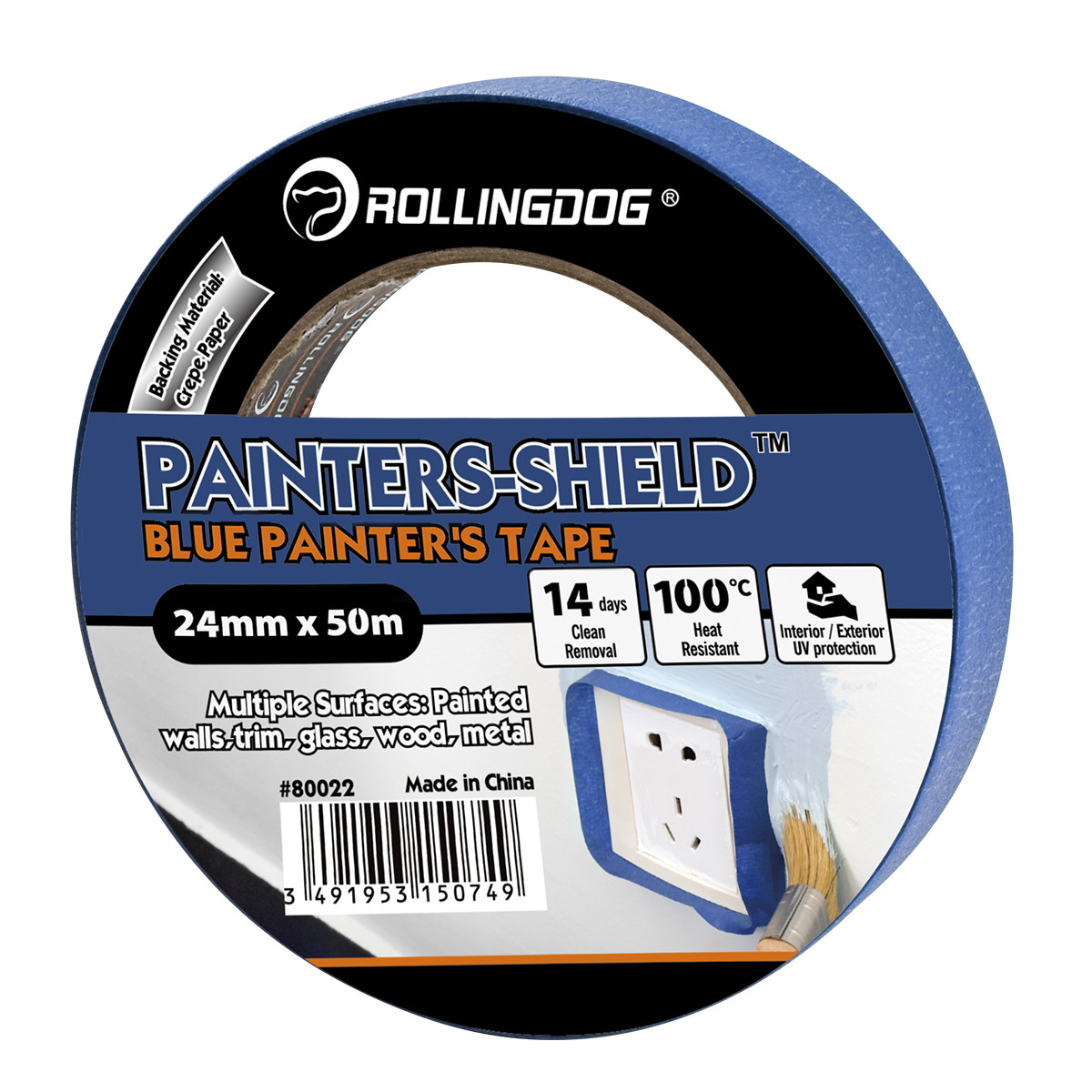 Малярна стрічка Rollingdog Painters-Shield 24мм х 50м
