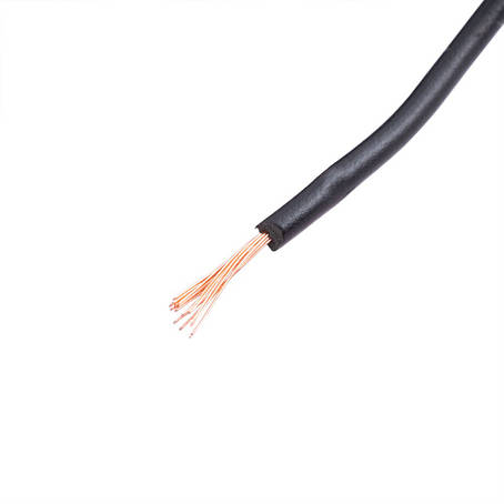 Дріт багатожильний 0.3mm2 (22AWG/16xD0.15 мм, мідь, PVC), чорний, 1 м, фото 1