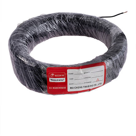 Дріт багатожильний 0.3mm2 (22AWG/16xD0.15 мм, мідь, PVC), чорний, 1 м, фото 2