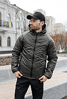 Мужская демисезонная куртка Nike хаки на плащевке с капюшоном, Спортивная куртка Найк цвета хаки осень nikiwe