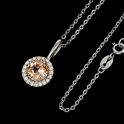 Морганіт срібне кольє, 0187ПМ