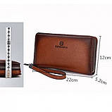 Гаманець клатч чоловічий. Місткий чоловічий гаманець портмоне Коричневий., фото 8